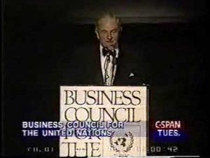 David Rockefeller speaks about population control. - YouTube