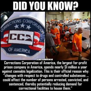 Corrections Corporation of America Lobbies Against Legalization Because "It would affect their bottom line" - conspiracy