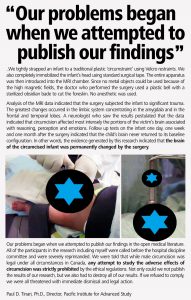 "Our problems began when we attempted to publish our findings in the open medical literature. All of the participants in the research including myself were called before the hospital discipline committee and were severely reprimanded." Never question the