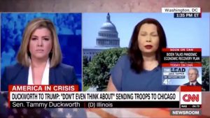 DUCKWORTH SLIPS UP in CNN Interview and ADMITS why DEMS are Afraid of the FEDS Coming to CHICAGO : "HUMAN TRAFFICKING" : conspiracy