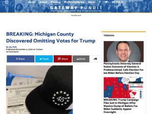 BREAKING: Michigan County Discovered Omitting Votes for Trump - conspiracy